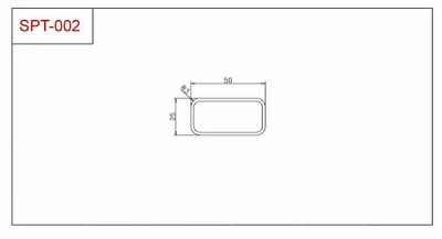 50x25x2mm (Radius corner)